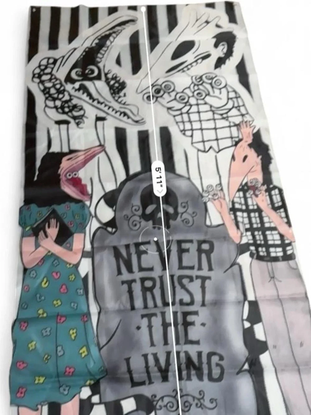 Beetlejuice Never Trust The Living Flag Door Banner Wall Tapestry 35x71